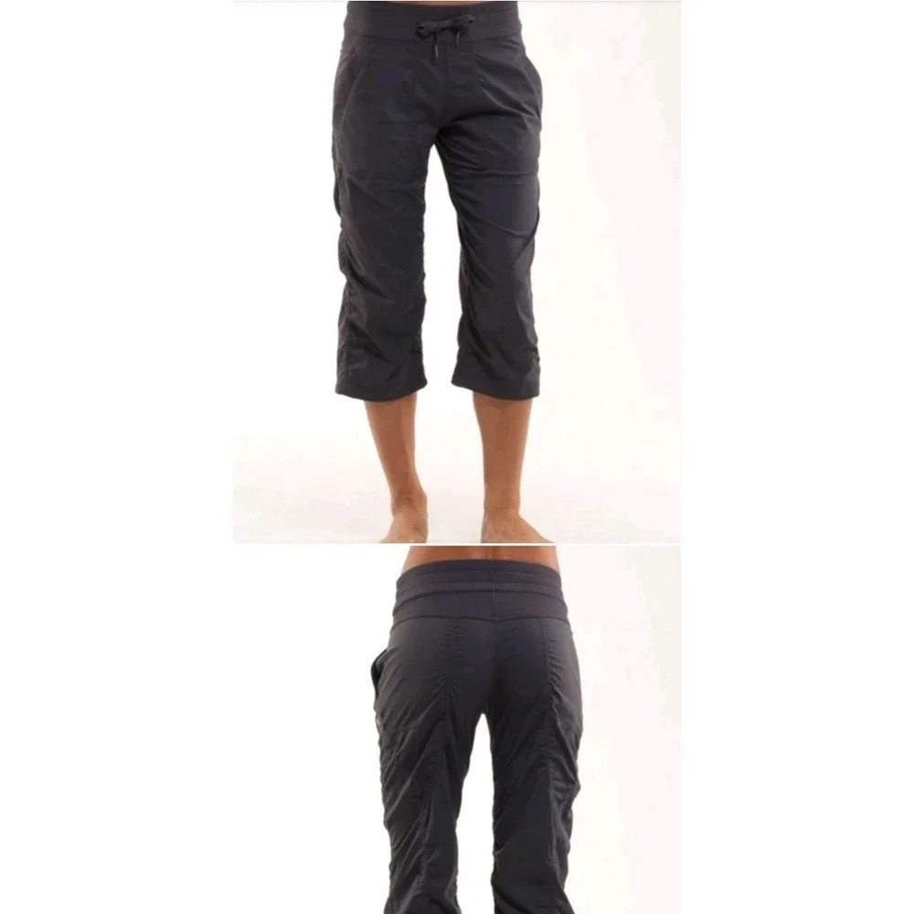 Lululemon Women's 4 Studio Crop Athletic Pants Gray W6601S 20